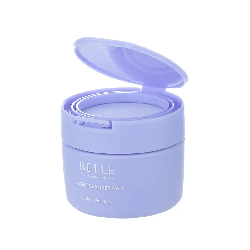 Belle Lash cleanser pad 80count Vegan certified Made in Korea cotton pads lip and eye remover pad Korean makeup remover