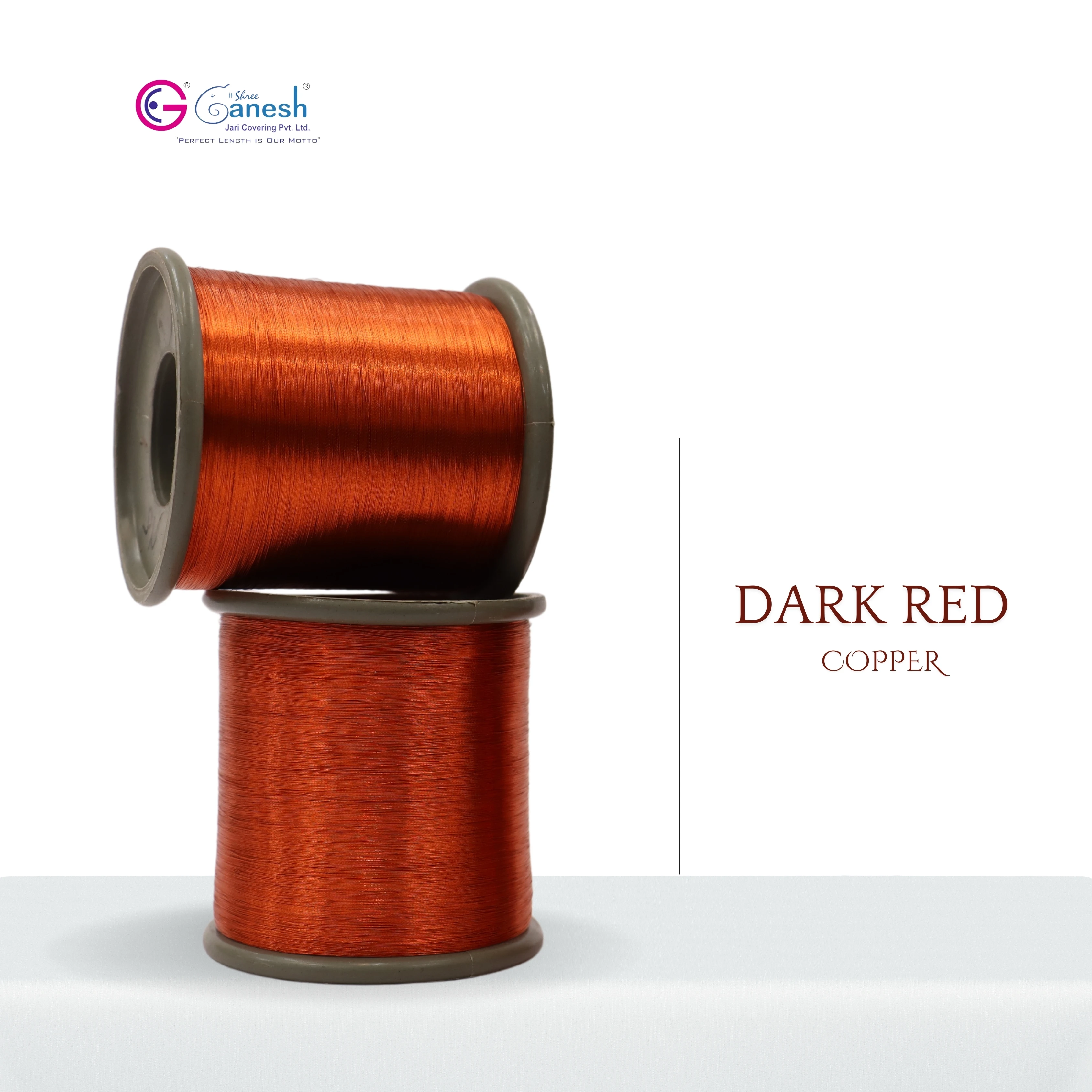 Dark Red Copper Metallic Yarn Lurex Registered High Tenacity Flora Jari Polyester Yarn Weaving Hand Knitting Embroidery