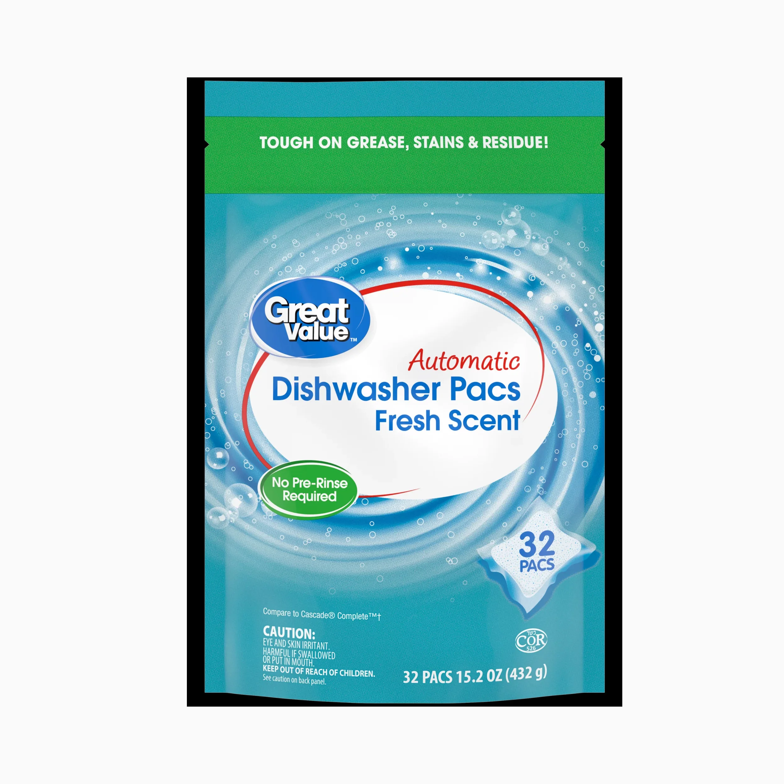 Great Value Fresh Scent Dishwasher Powder Pacs with Grease ..