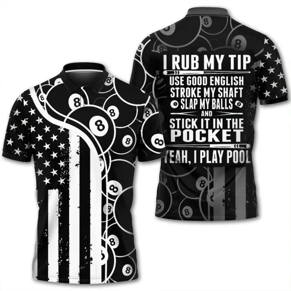 Snooker Pool Billiards Shirt 8 Ball - Mens Polo Shirts for Playing Pool Shirts for Men Billiards Tshirts Series 02
