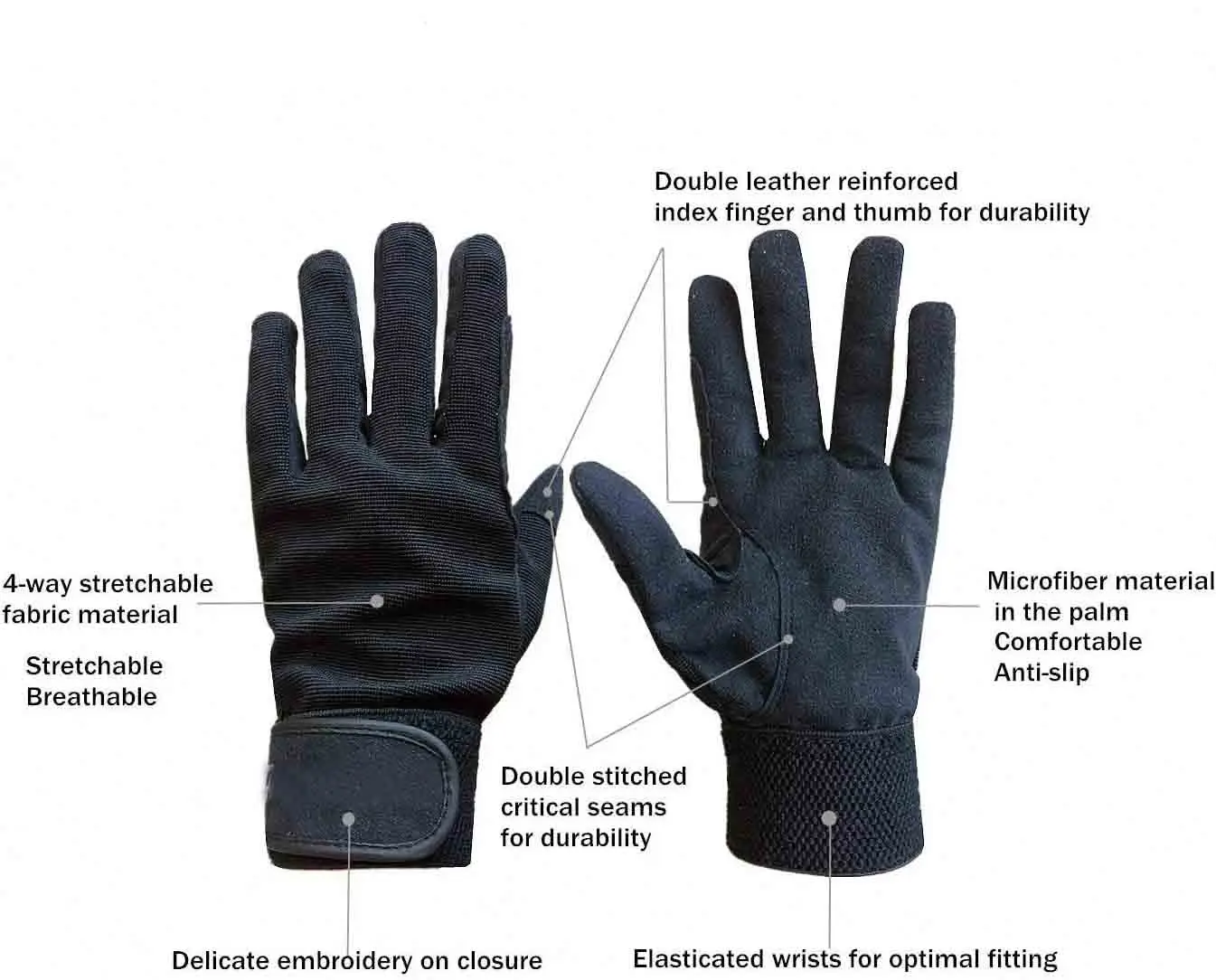 Leather Horse Riding Gloves with Option to Personalise logo Color