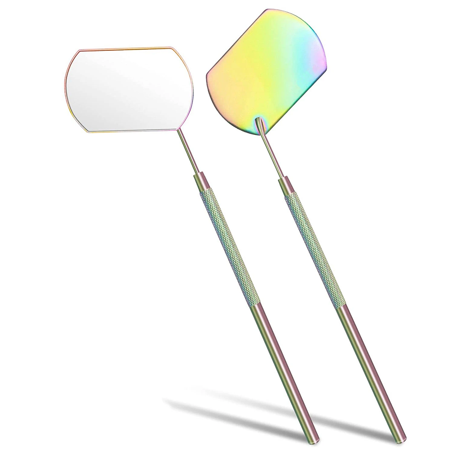 Best Quality Rainbow Large Lash Mirror for full strip eyelashes Supplies Stainless Steel Light-weight Makeup Inspection Tool