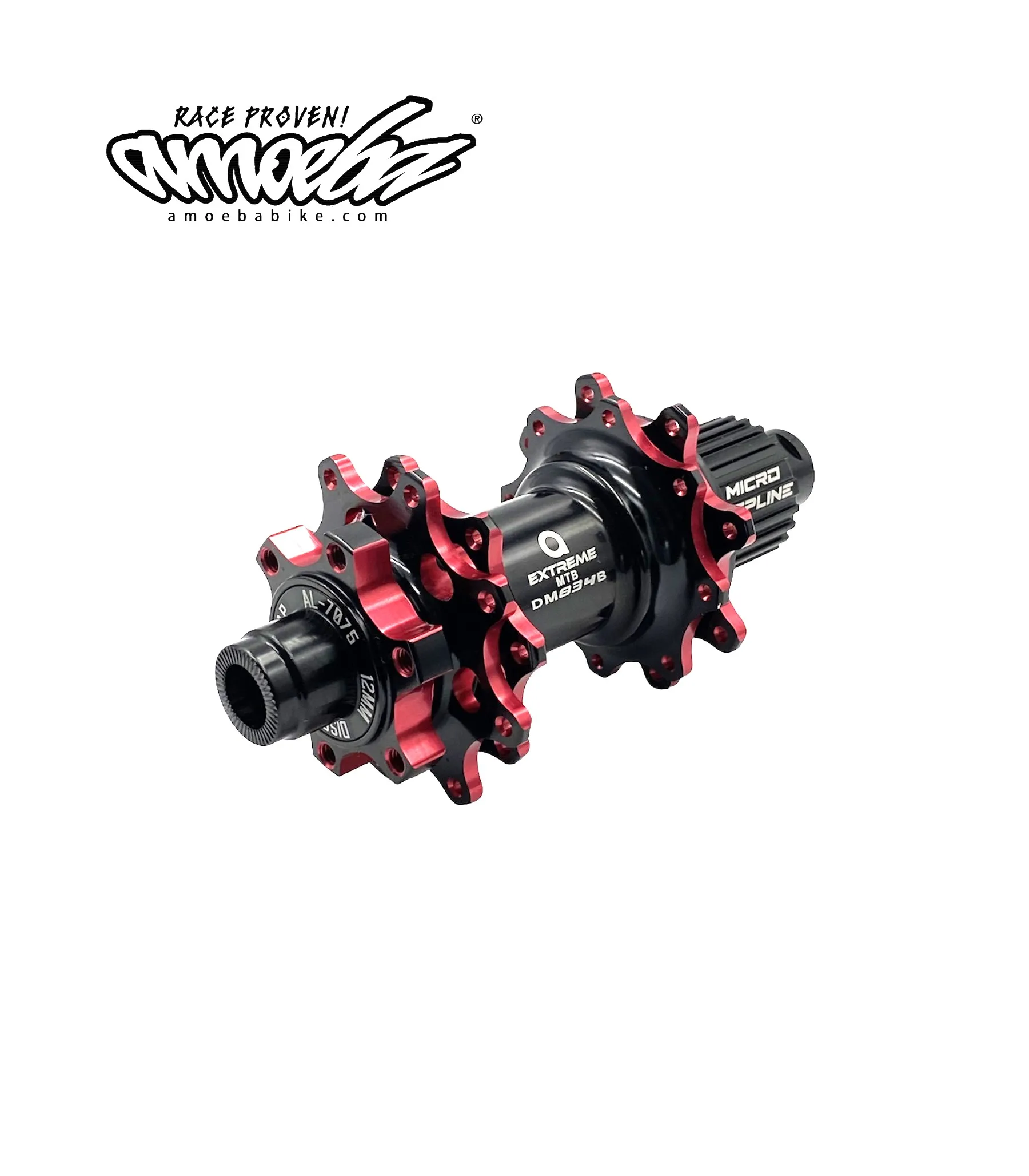 Amoeba HU-DM834B-R d12x148L/28H/32H/Shimano MS12 Rear bicycle hub for MTB