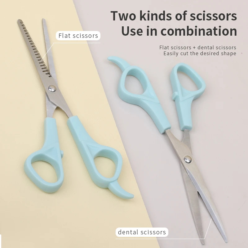 Dog Grooming Scissors Kit with Safety Round Tips, Liren Professional 6 in 1 Grooming Scissors for Dogs