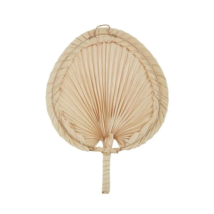 Hotsale Natural Palm Leaf Bamboo Raffia Fans Summer Hand Fans for Party Supplies Wedding Camping Gift Holding Fan