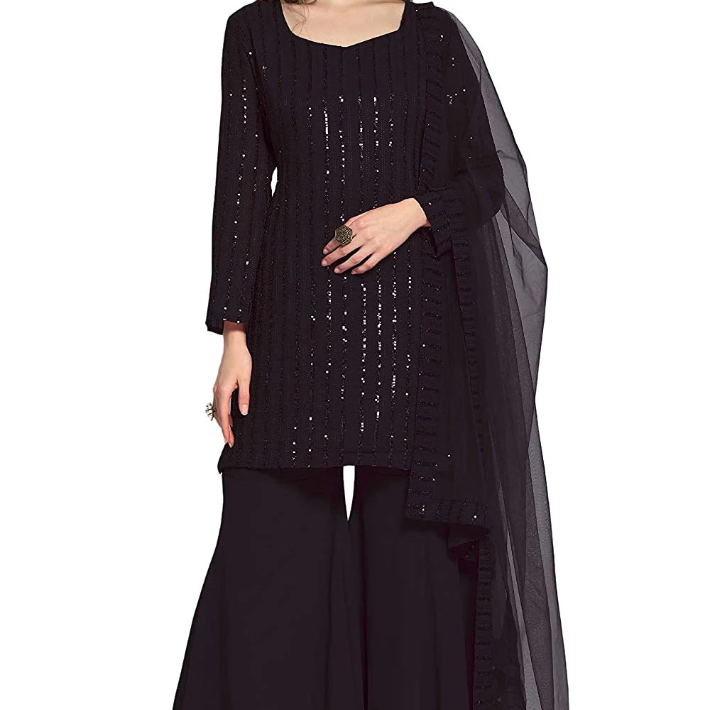 Wholesale Pakistani Women Dress out Wear Fancy Dresses Buy Wear Wedding fancy suits custom made sleeve embroidered black dyed