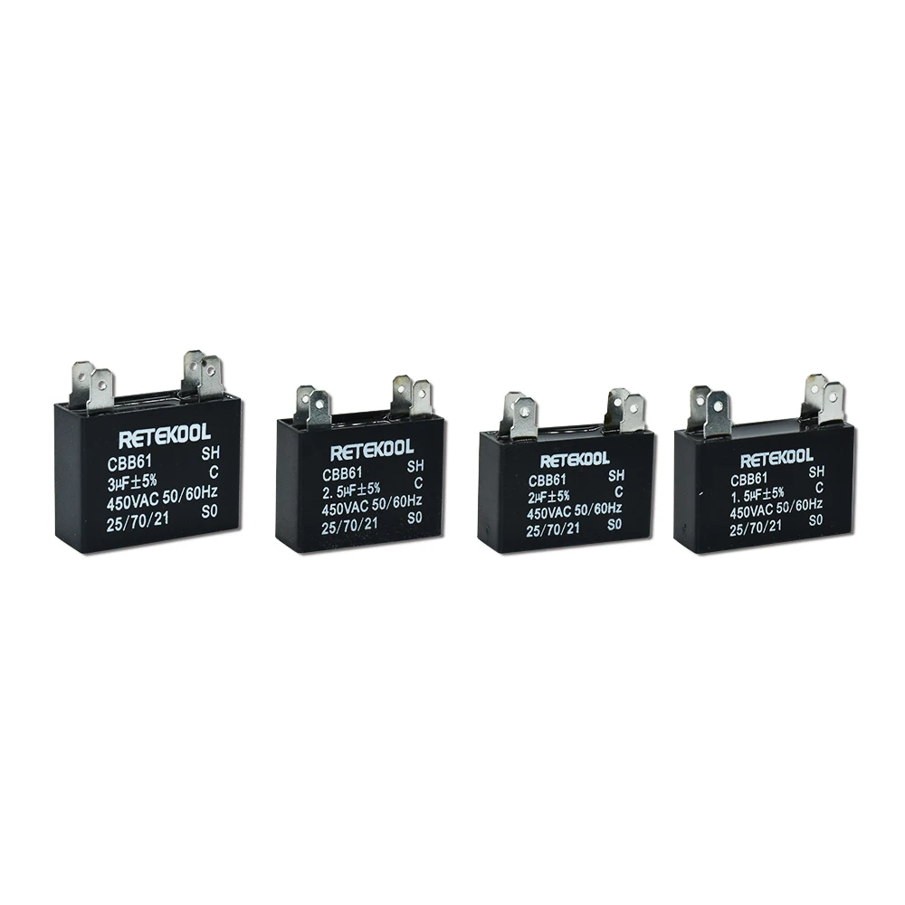 Электродвигатель Retekool CBB60 250VAC 300VAC 450VAC 500VAC конденсаторы для запуска пленки стиральной машины вентилятор водяного насоса