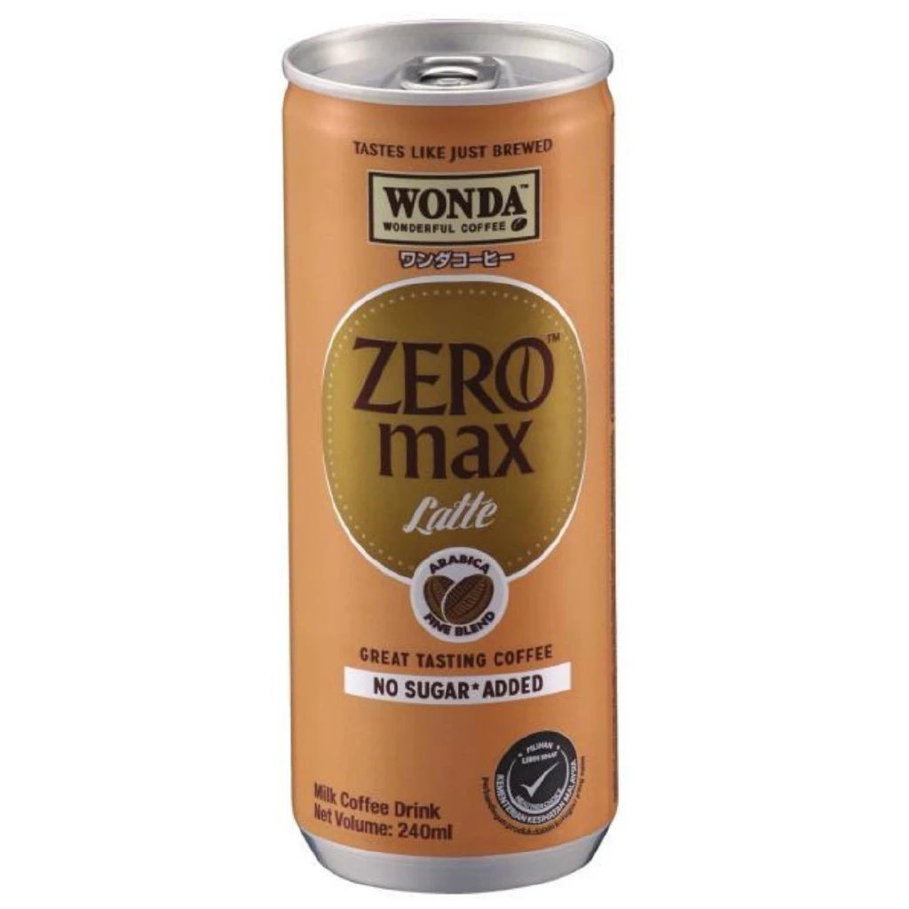 WONDA ZERO MAX LATTE COFFEE 240ML [24 x 240ML] SUGAR FREE GREAT TASTING COFFEE INSTANT COFFEE WHOLESALER MALAYSIA