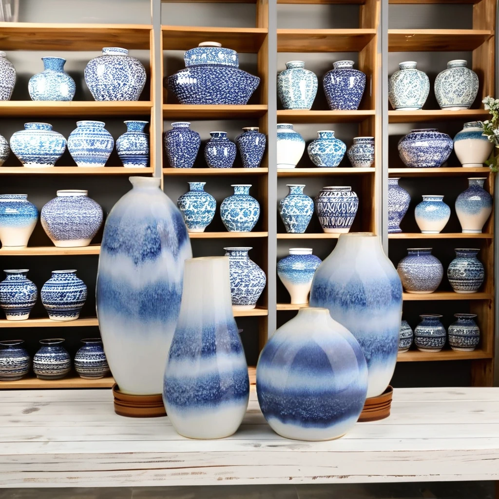 ASPIRE Matte Modern Ceramic Abstract Sculpture Flower Vases Decorative Accent for Home Decor