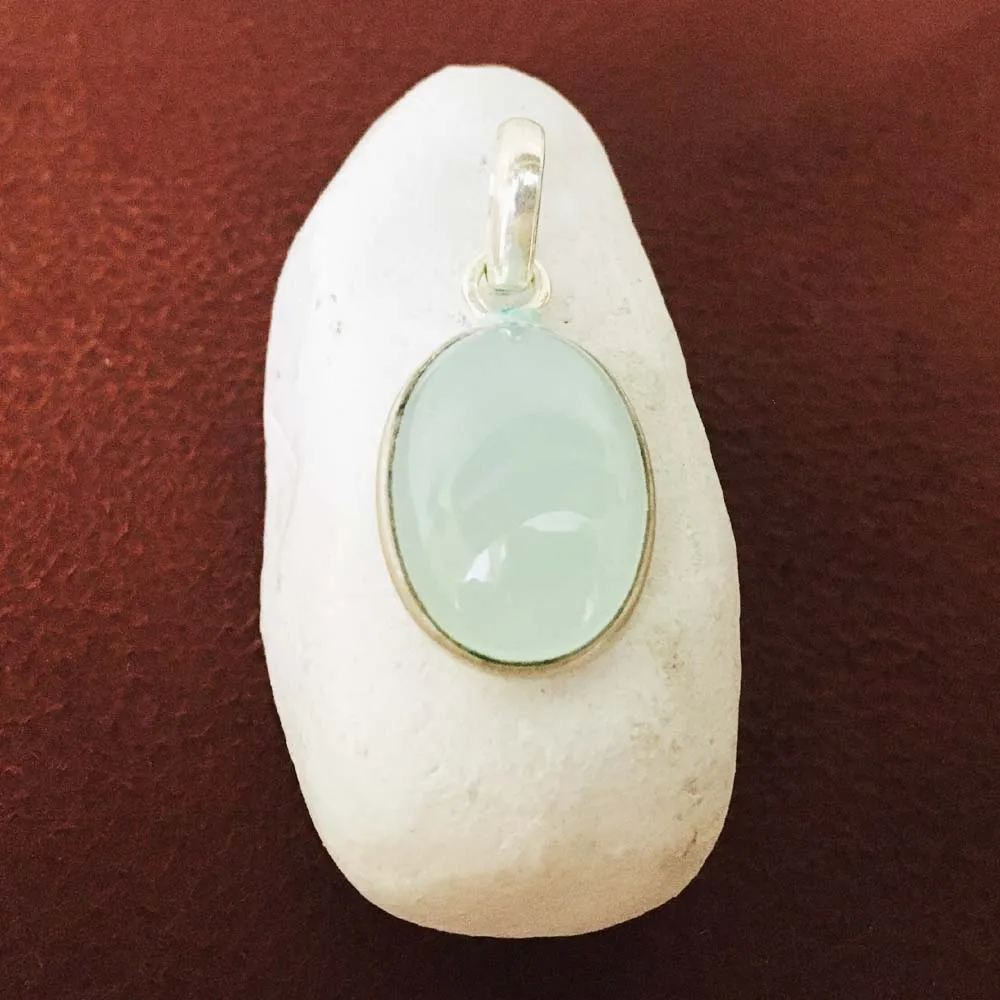 Popular Design Aqua Chalcedony Gemstone 925 Sterling Silver Pendants Jewelry Wholesale Online Sterling Silver Gemstone Pendants