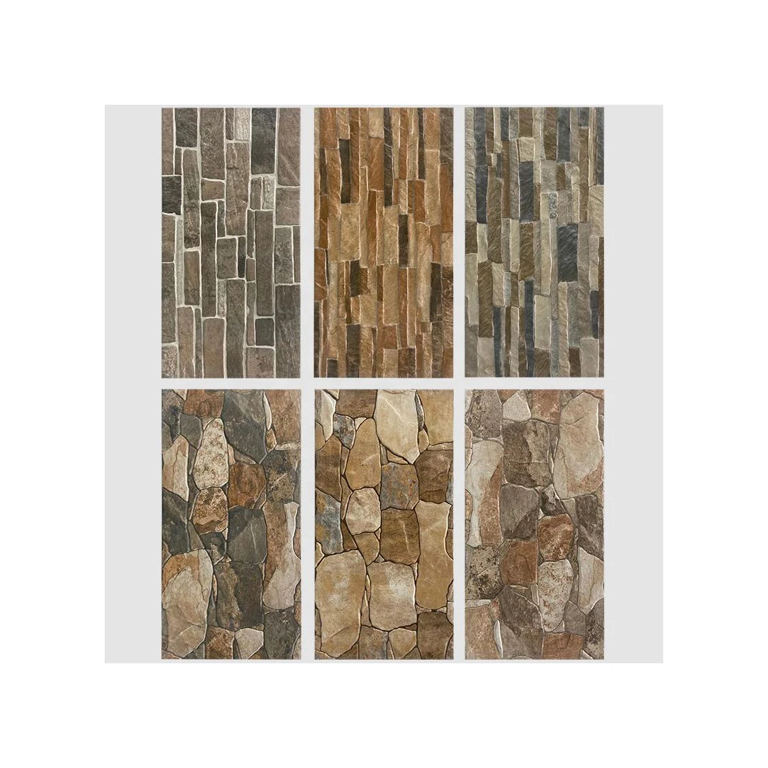 New design vintage unbreakable non slip digital glazed rustic decorative outdoor stone brick ceramic exterior wall tiles