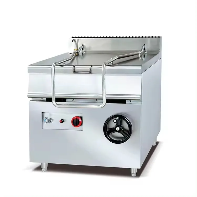Commercial 80L 115L 150L 200L 280L 320L Brasing Pan Tilt Skillet Industrial Boiling Frying Induction Kettle Tilting Bratt Pan