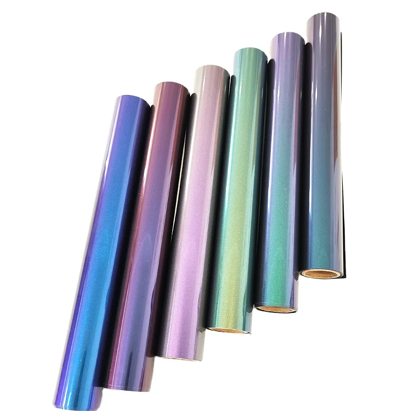 Shunaimei  Hot Sale Colorful Diy Film Chameleon Heat Transfer Vinyl Iron on Vinyl for Cutting