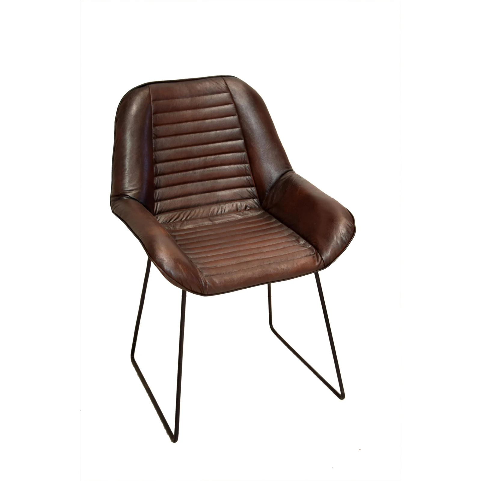 Hot Sale 2024 Modern Design Genuine Leather Seat Dining Chair with Iron Legs Base for Home Hotel Restaurant at Wholesale Price
