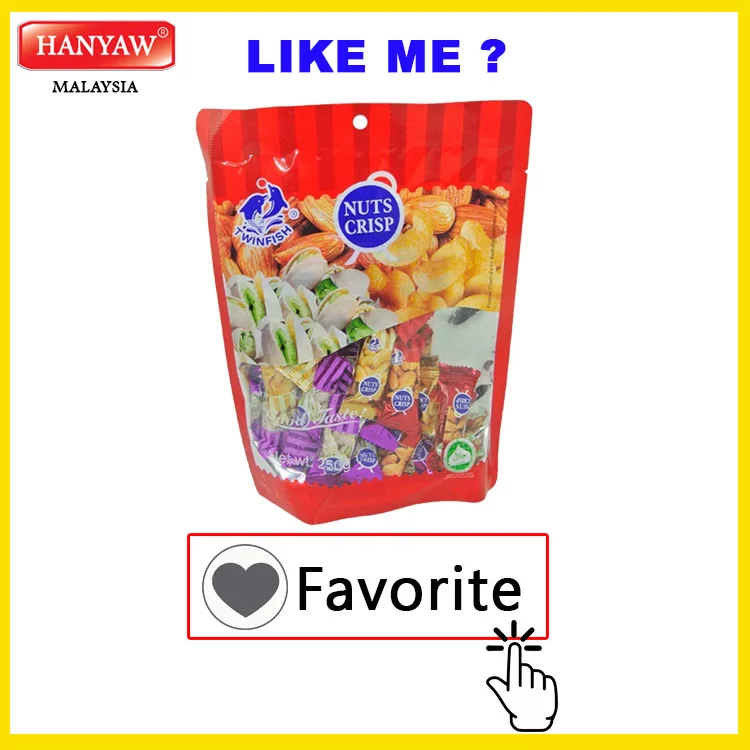 [Малайзия] Быстрая доставка + сертифицированные Halal орехи, хрустящие арахисовые конфеты (250 г x 24 пакета/коробка)