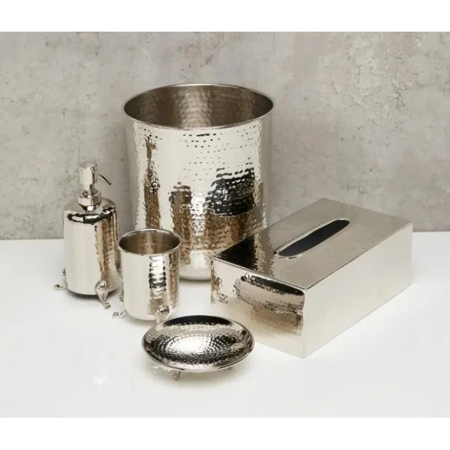 Роскошные аксессуары для ванной комнаты 5 шт. лоток коробка ваза диспенсер набор металлических аксессуаров или туалета