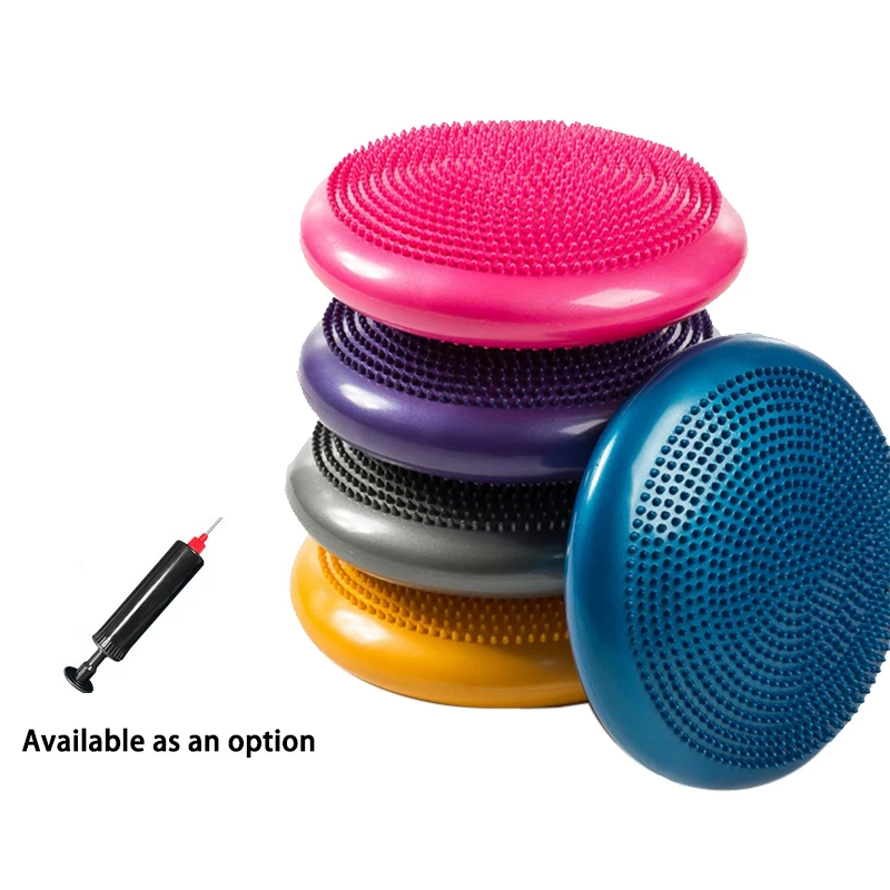 Inflated Stability Wobble Cushion , Extra Thick Core Balance Disc Mat , KIDS Wiggle Seat Sensory Cushion Yoga Pad Fitness Disc