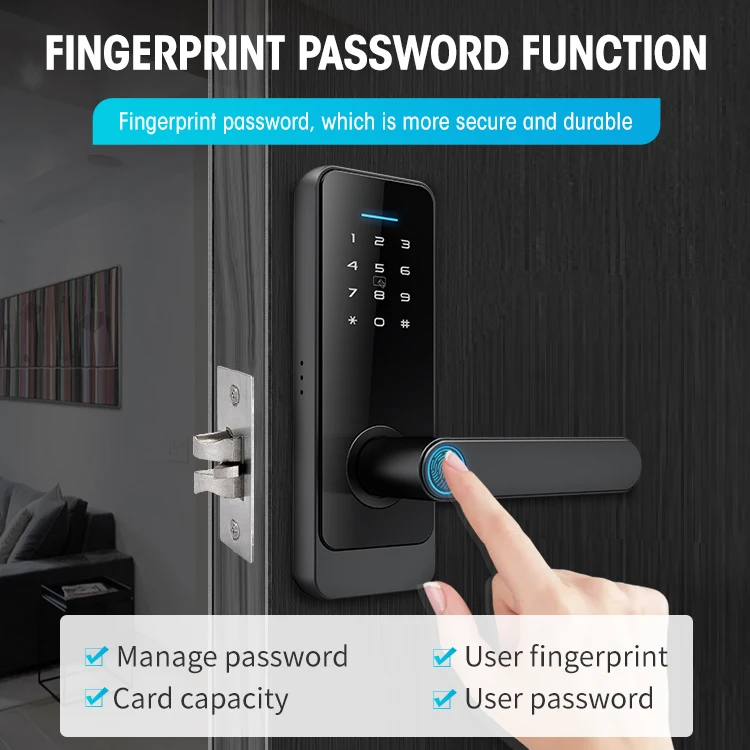 Locstar Security Fingerprint Doorlock Cerradura Inteligente Digital Biometric Ttlock App Wifi Smart Door Lock