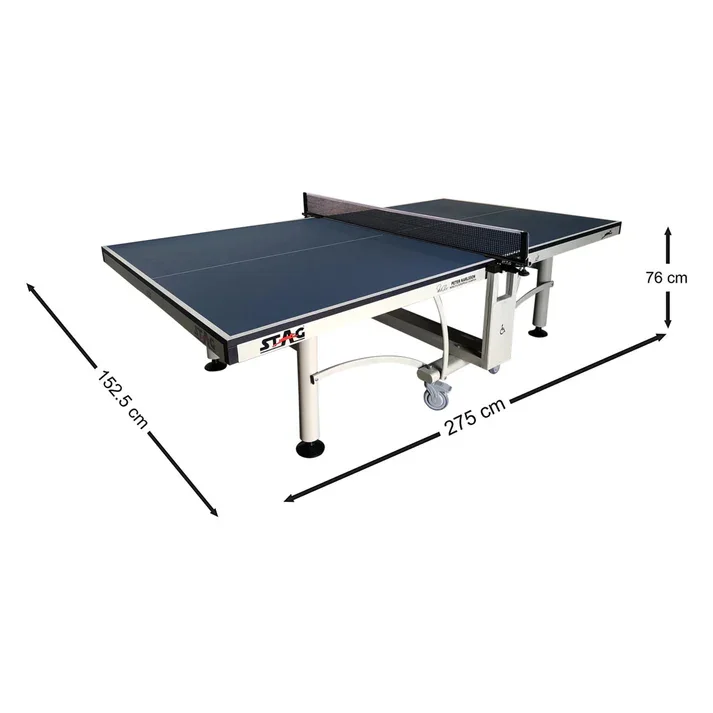 100% Top Grade Material Made Peter Karlsson Table Tennis Table with White Color Frame Heavy Duty Tennis Table