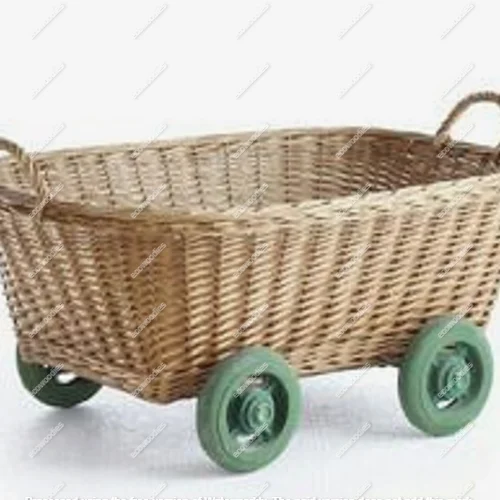 Children Pretend Toys Miniature Handcrafted Stroller Rattan Doll Furniture Baby Doll Cribs Cradle at Wholesale Price