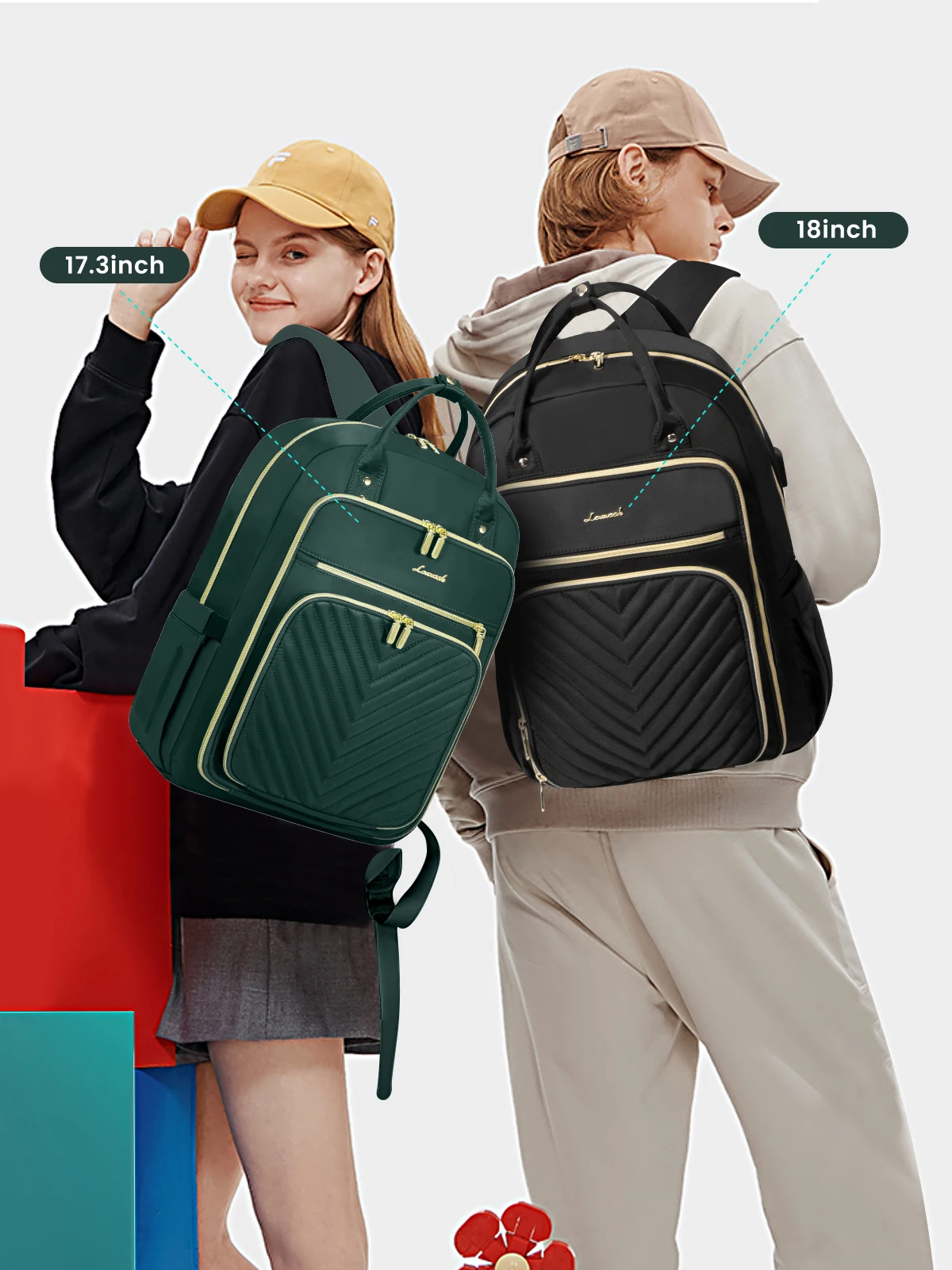 LOVEVOOK Quilted 15.6 17 in New Multifunction large capacity usb raincoat backpack business travel laptop backpack bag for men