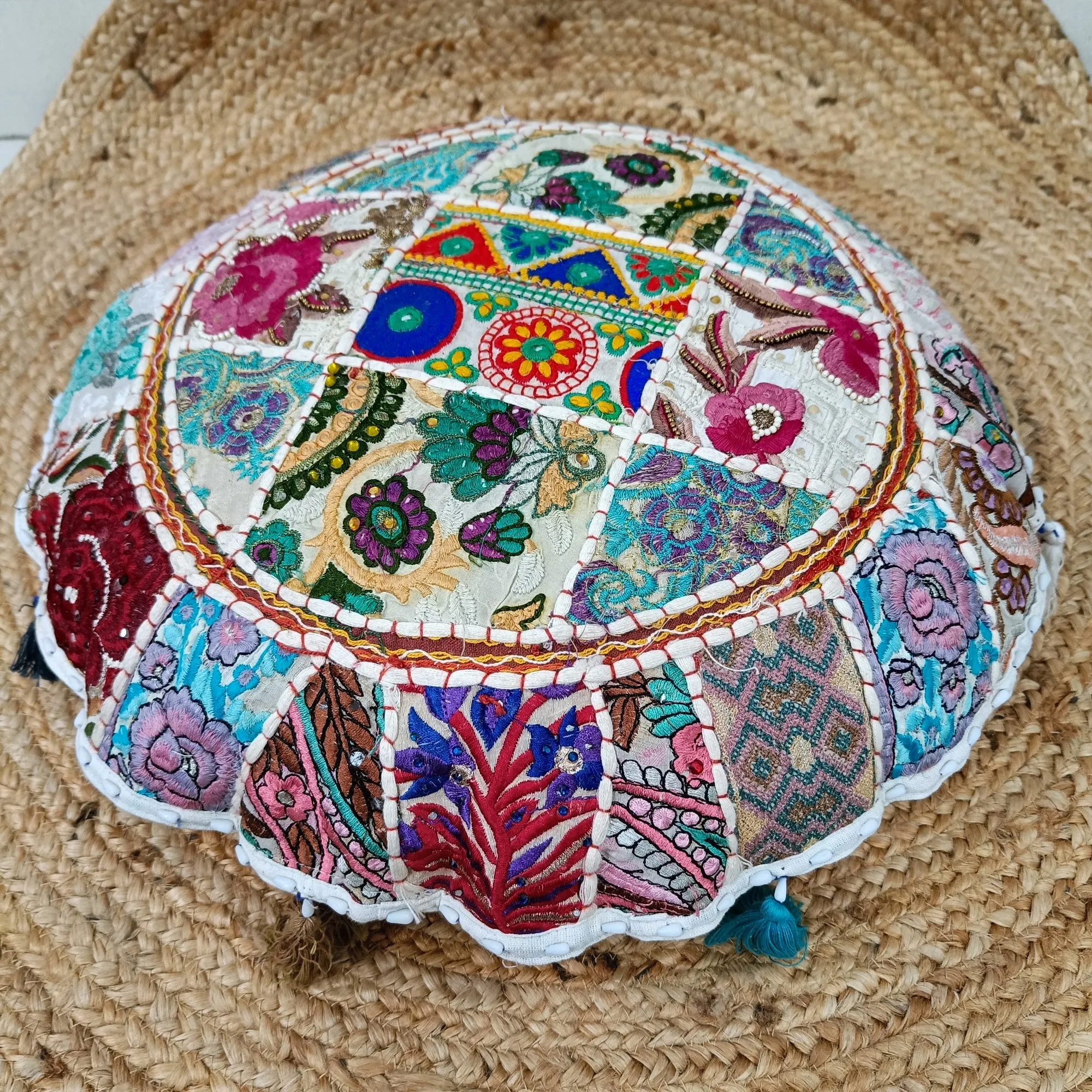 Bohemian Patchwork Round Pillow Cover Khambadia Multicolor Sofa Chair Living Room Home Decorative Cushion Cover