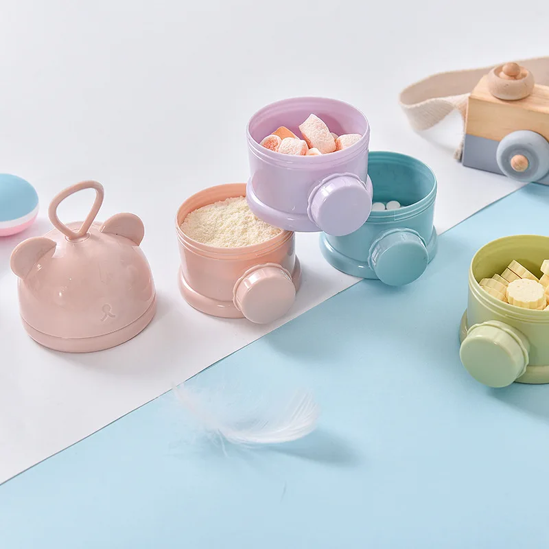 Baby milk powder box portable out-of-town baby food packaging small rice powder box sealed milk powder storage tank
