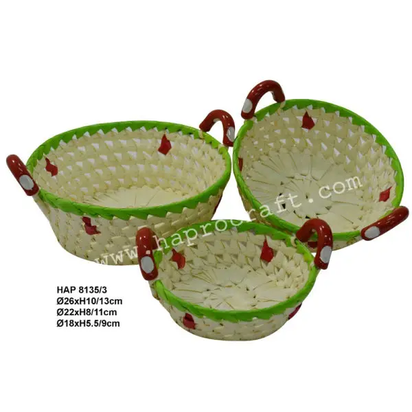 Eco-friendly bamboo basket tray/ Vietnam bamboo storage tray (HMT 12.983B)