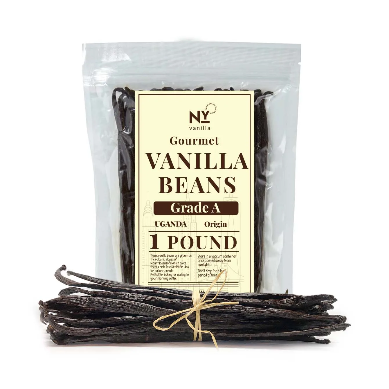 Premium Quality Whole Vanilla Beans 5-8 Inches Long Vaccum Sealed Vanilla Bean Pods Perfect for Making Grade A Vanilla Extract