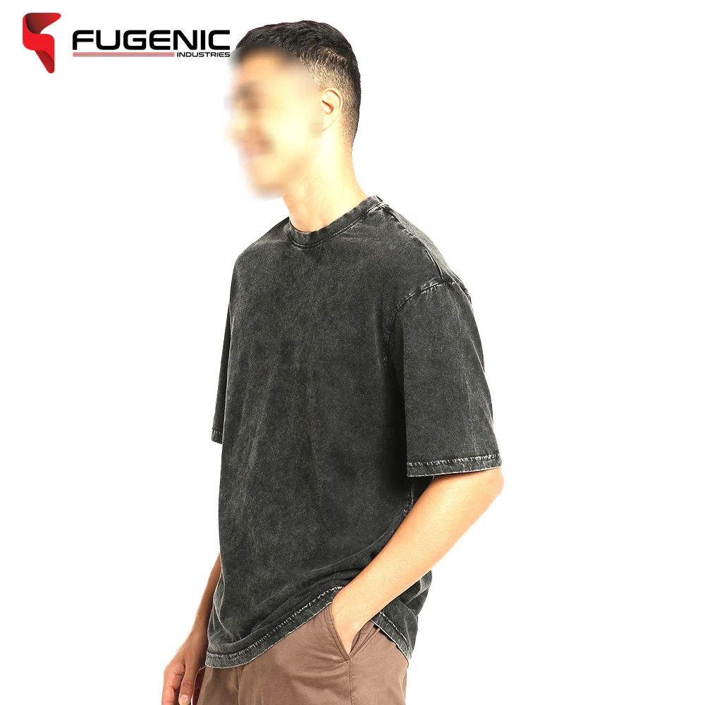 Acid Wash T Shirt Solid Color Hand Made O Neck Comfortable Newest Design Men Acid Wash T Shits BY Fugenic Industries