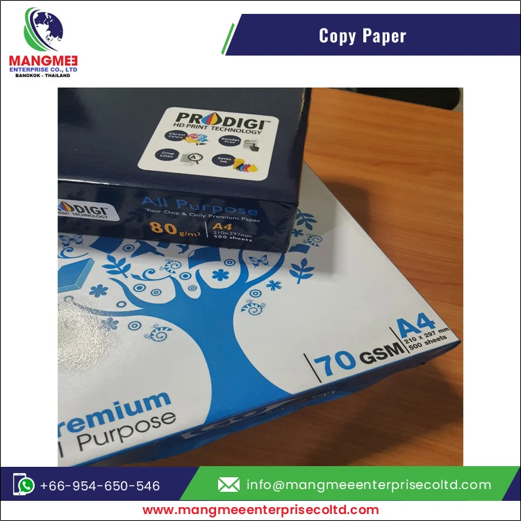 Direct Wholesale Factory Supply of Finest Quality A4 Size Copy Paper Available at Lowest Market Price Origin from Thailand