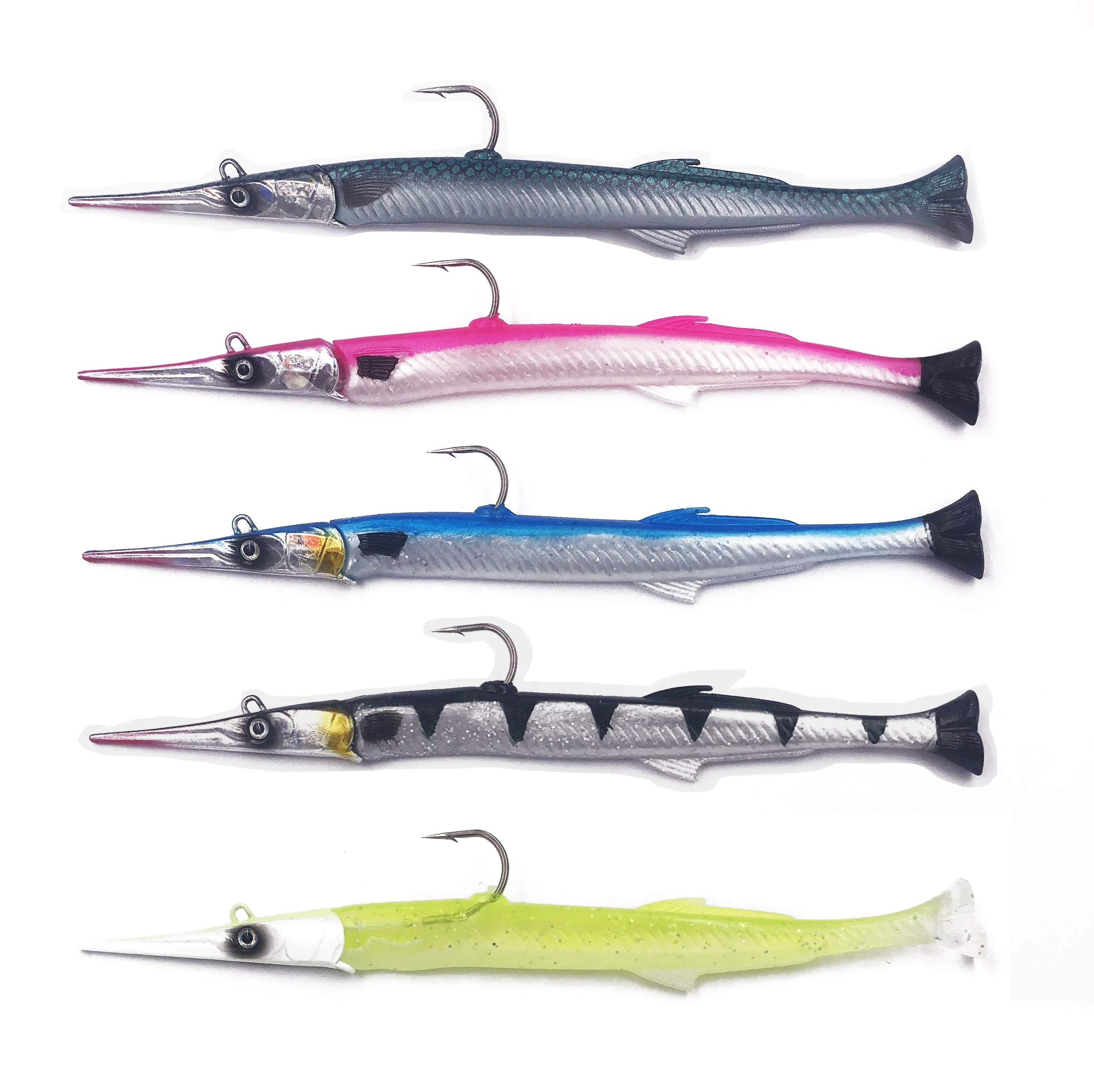 OEM wholesale Silicone soft plastic eel Fishing Lure Lead Head rubber Swimbait soft lure with jig head hook fishing tackle