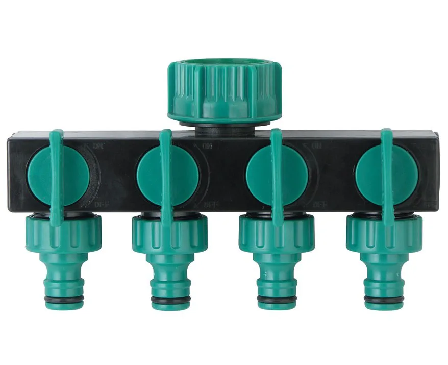 Garden Water Connectors, Plastic 4 way faucet manifold extender, inlet hose Y splitters