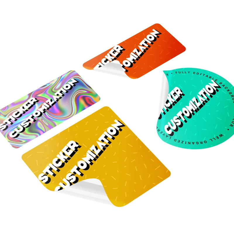 Factory Direct Sale Clear Gold Foil Transparent Logo Label Waterproof Cartoon Die Cut Sticker Labelling