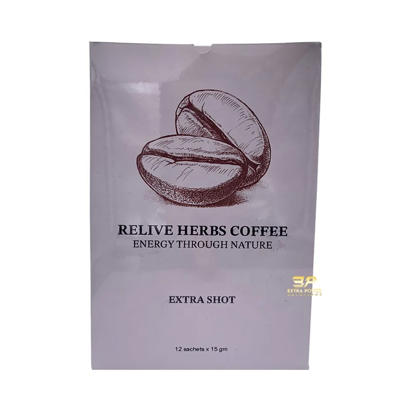 Relive Herbs Coffee Maca Tongkat Ali Hot Selling X Power Instant Coffee Ready Stock For Wholesale 1 Box 12 Pack