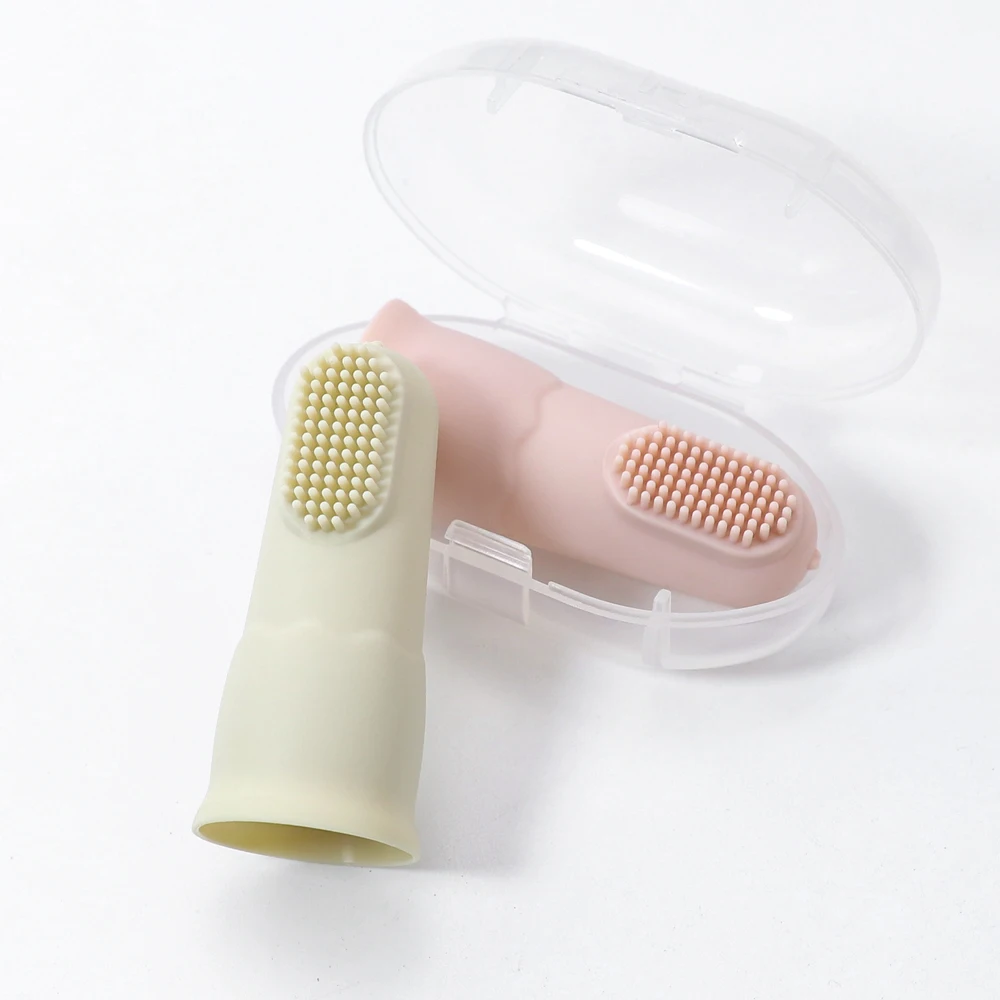 Baby Toothbrush Finger Toothbrush For Baby And Toddler Soft Silicone Kids Toothbrush With Case Set