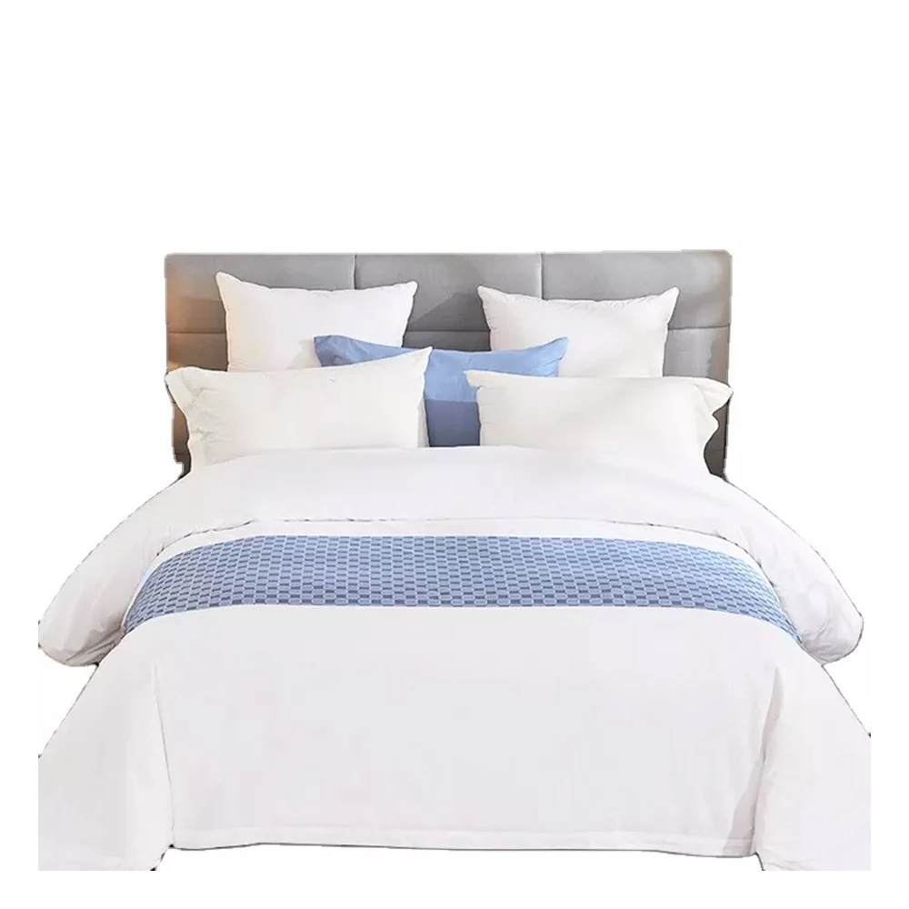 100% Cotton Bed Sheets White Hotel Bed Sheet Flat  King Size  Resistant Hotel Bed Sheets Set For Adults