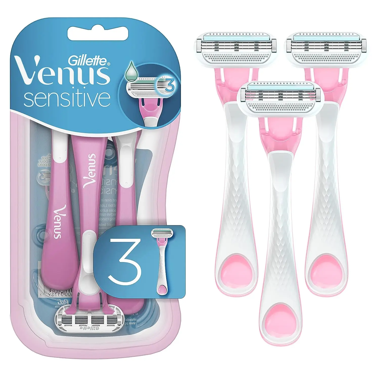 Портативная Женская бритвенная сумка Gillette Venus 3 шт. для удаления волос от нас, экспортера по оптовым ценам