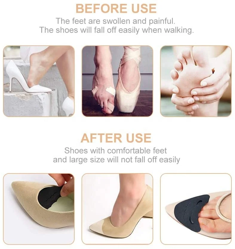 High Heel Shoe Size Adjustable Anti-pain Cushion Foot Forefoot Shoes Pad Women High Heel Toe Insert For Loose shoe