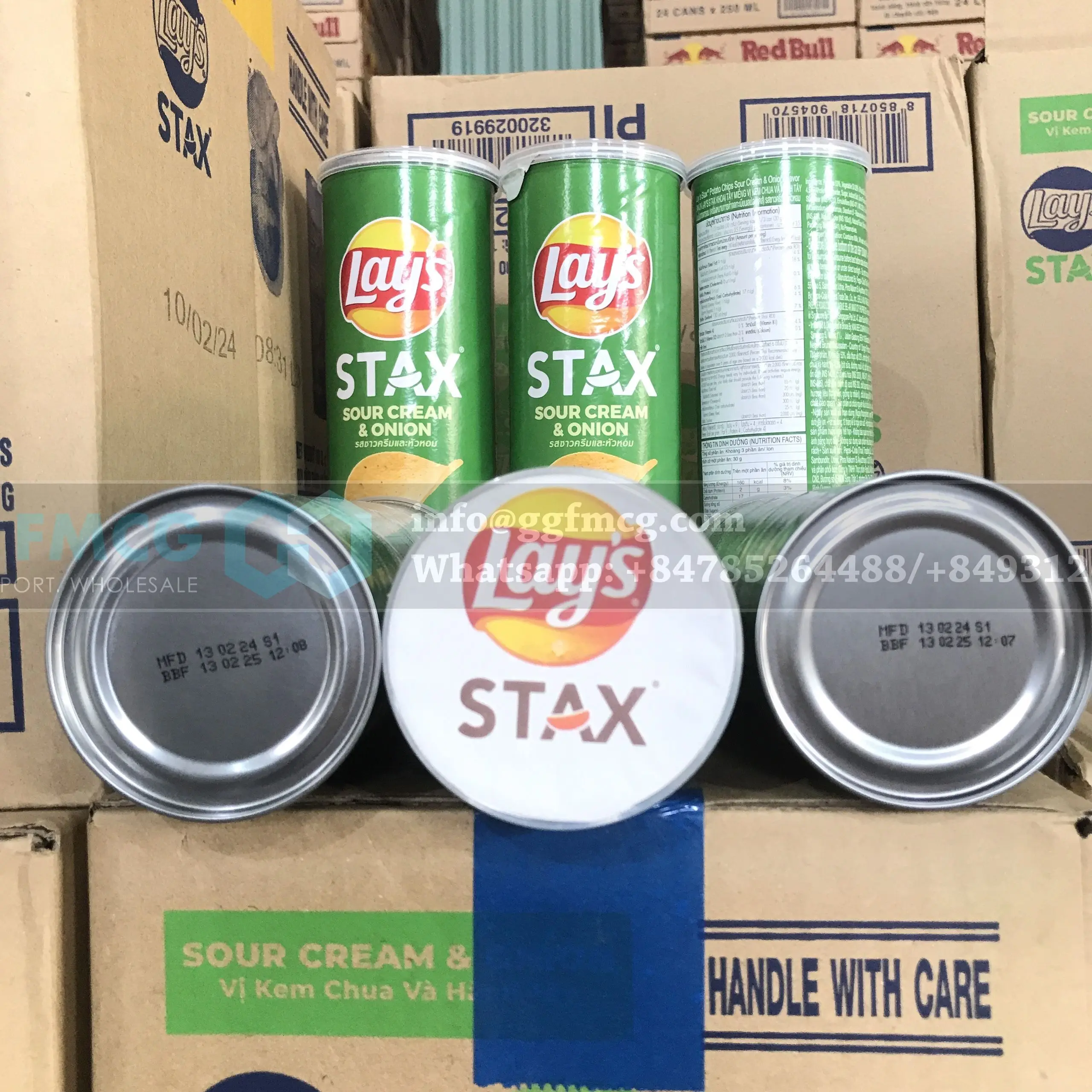 Lays Stax Sour Cream Onion Potato Chips Flavor 100g Potatoes Are Thin And Crispy