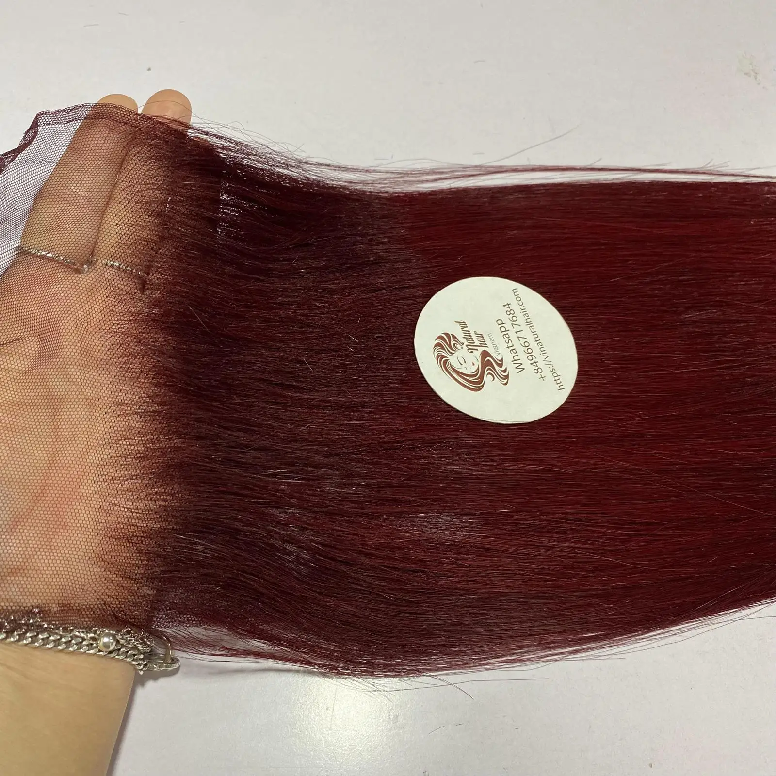Raw Hair 100% Virgin Hair Color Wine Lace Closure Bone Straight  Wigs Vietnamese Human Hair Extension For Black Women