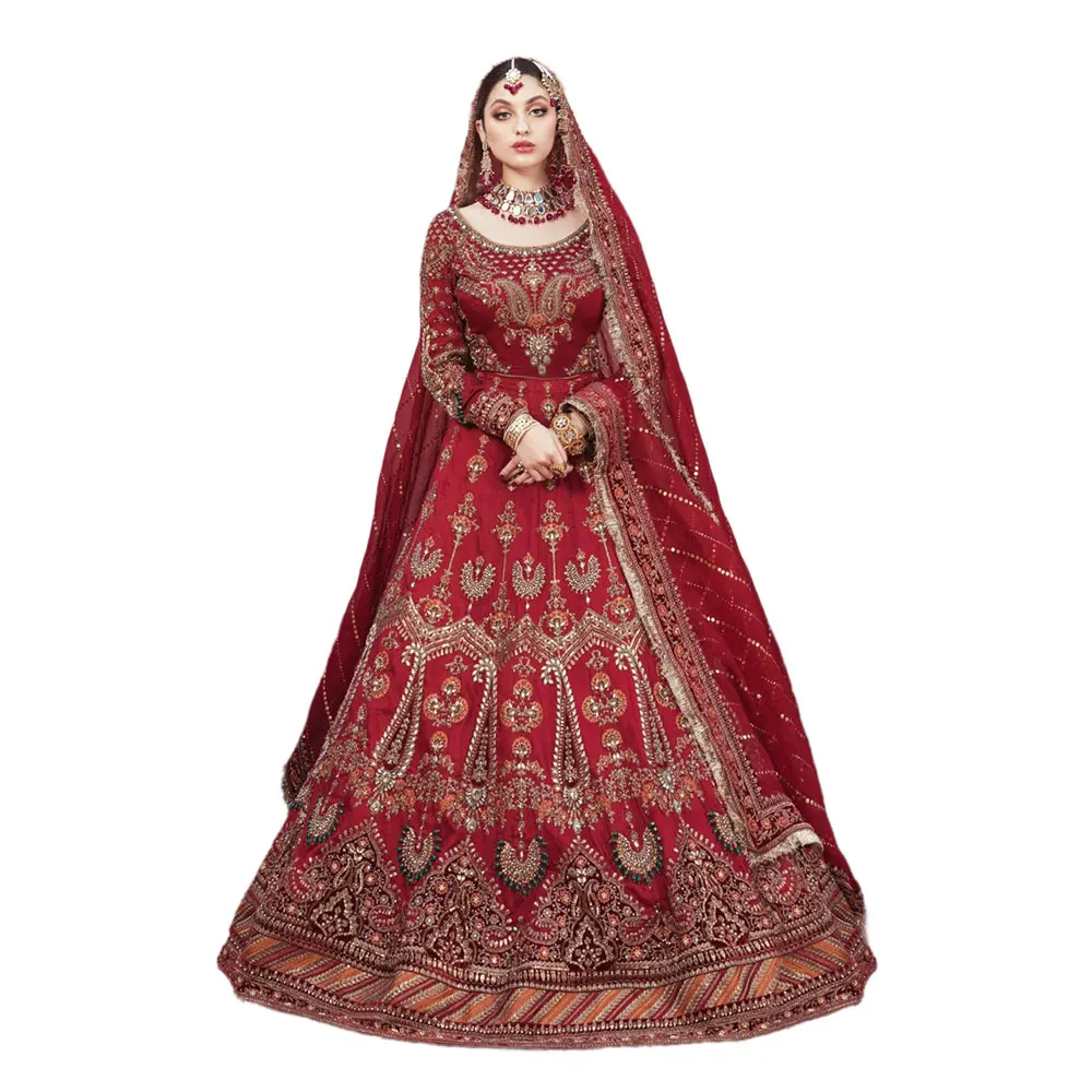 Pakistani Maxi Design Wedding Dress With Beautiful Embroidery Stone Work Handmade Lehnga for Sale