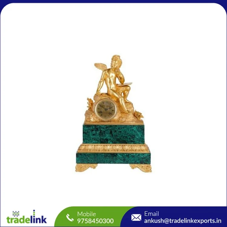 Старинные винтажные малахитовые роскошные часы ручной работы креативный и декоративный светодиодный Будильник в стиле ретро для