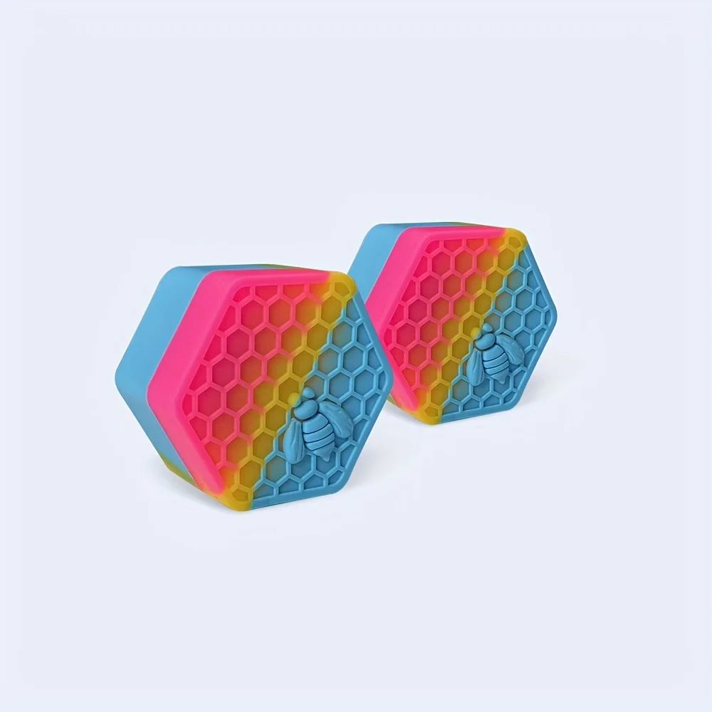 Hexagonal Bee Design Tobacco Storage Jar Silicone Oil Container Smoking Accessories
