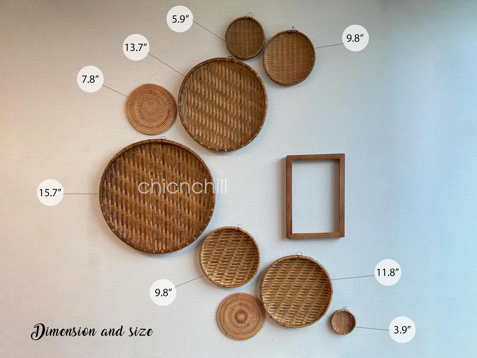 Wholesales Top Choi Amazon 2022 Boho Wall Basket Set Perfect for trendy home decor all natural made in Vietnam