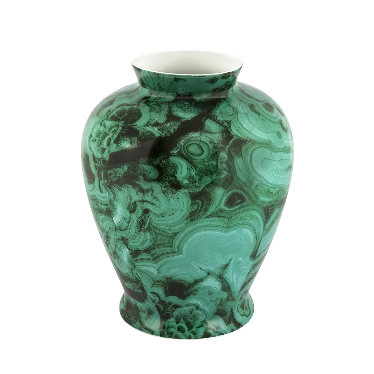 Malachite Semi Precious Gemstone table flower pot