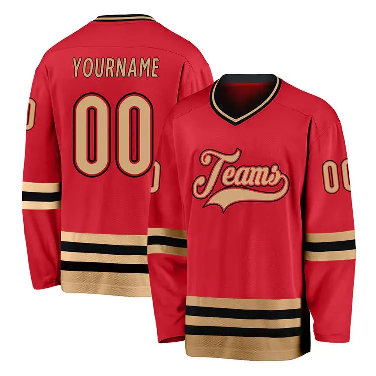 Custom Full-Design College Hockey Jersey with Team Logo OEM Service for Adults Ice Hockey Wear