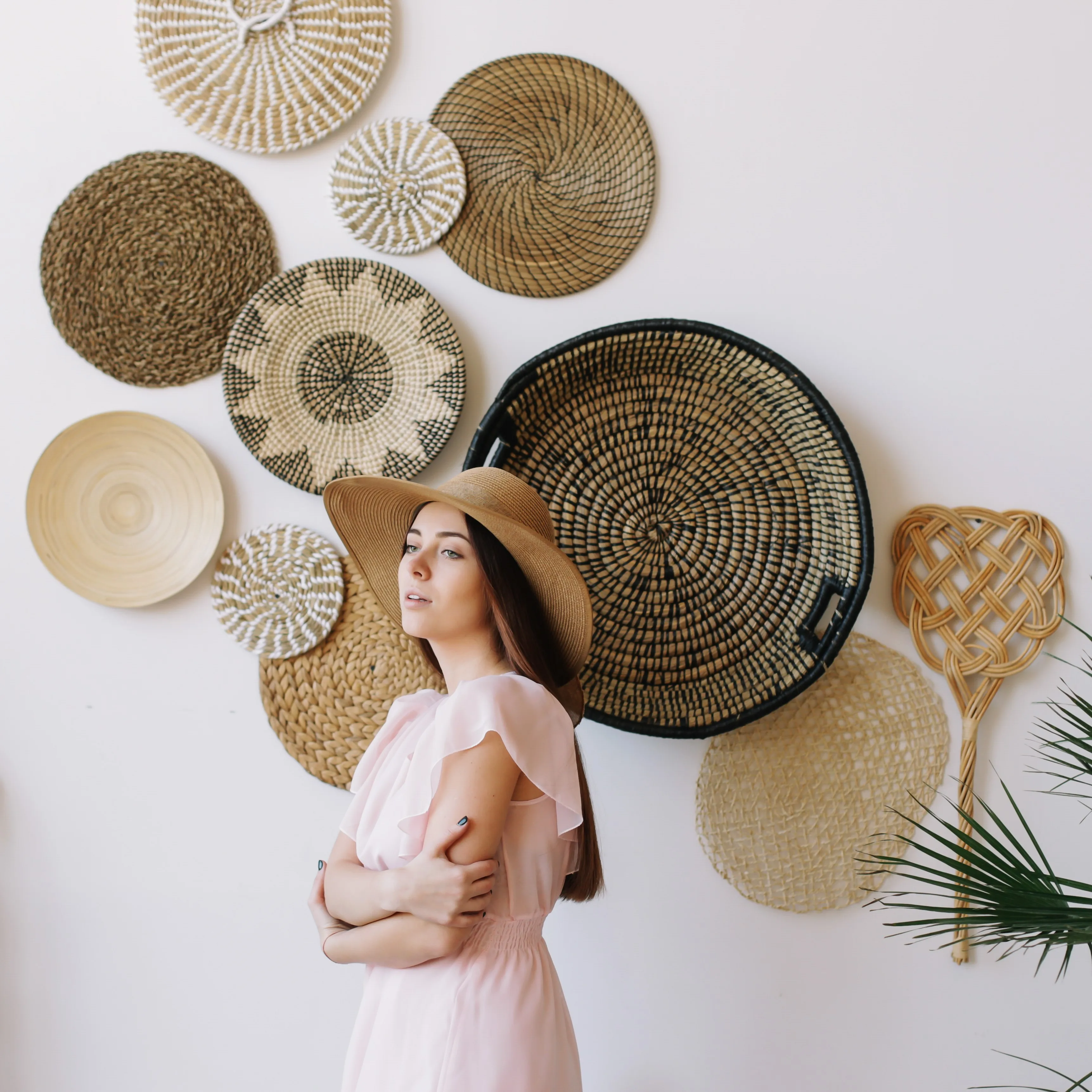 Water Hyacinth Place Mats Solid Pattern Party Handmade Round Shape Weave Table Linens & Slipcovers wall decor wedding amazon