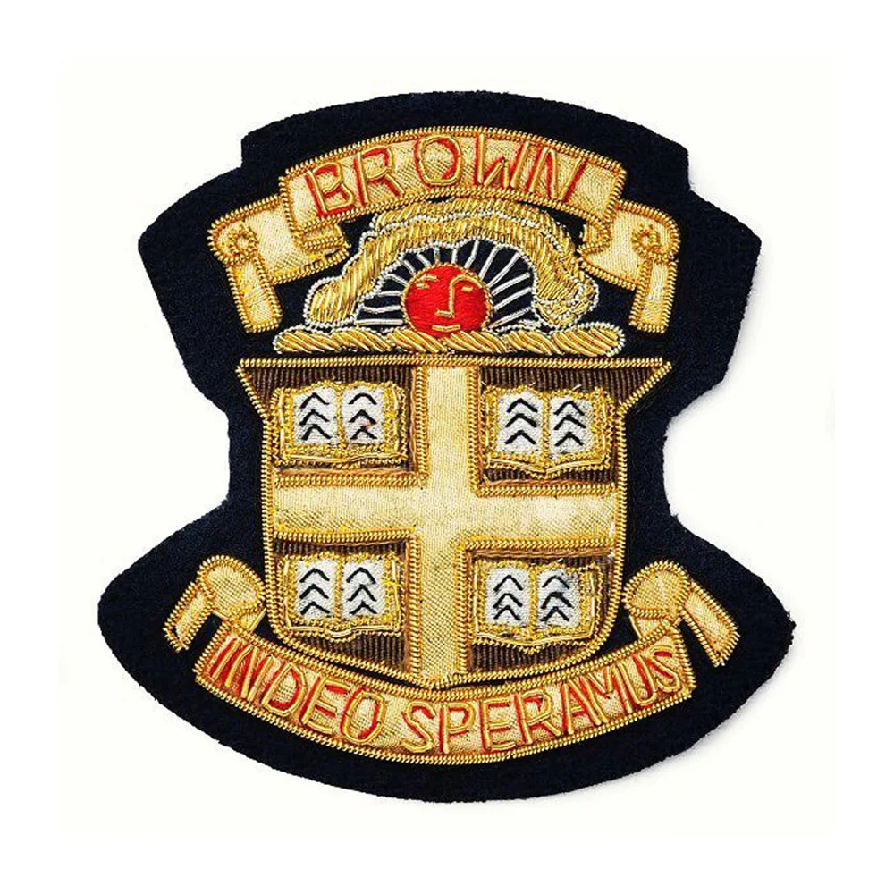 Bullion Patches BRUNEI ROYAL  HAT Bullion Badge Flying Shape Bullion Wire Hand Embroidery Patch Emblem crest