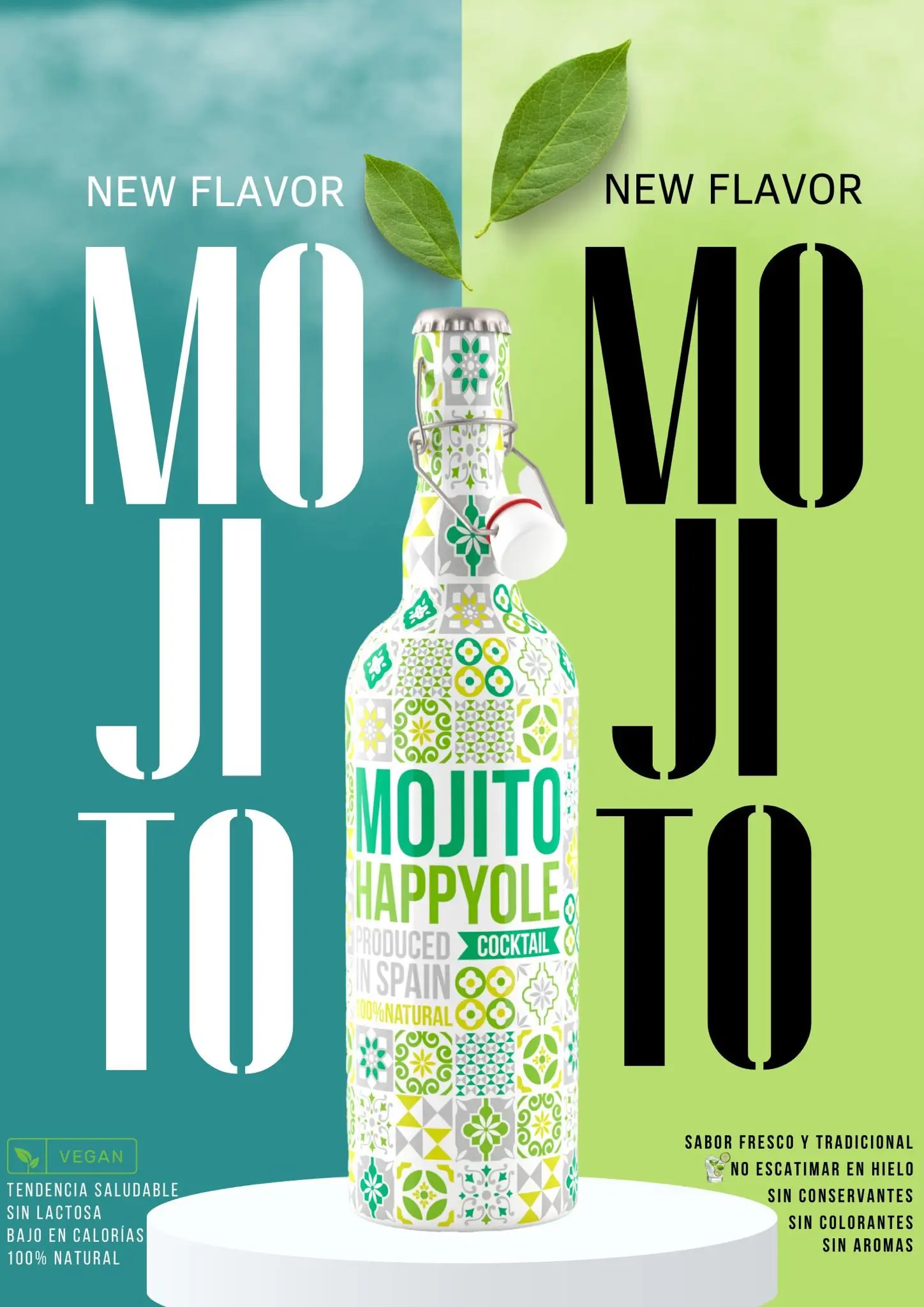 Коктейль Мохито натуральный готовый к подаче мускулистый ром лимонный лайм и листья мяты хапъйоле